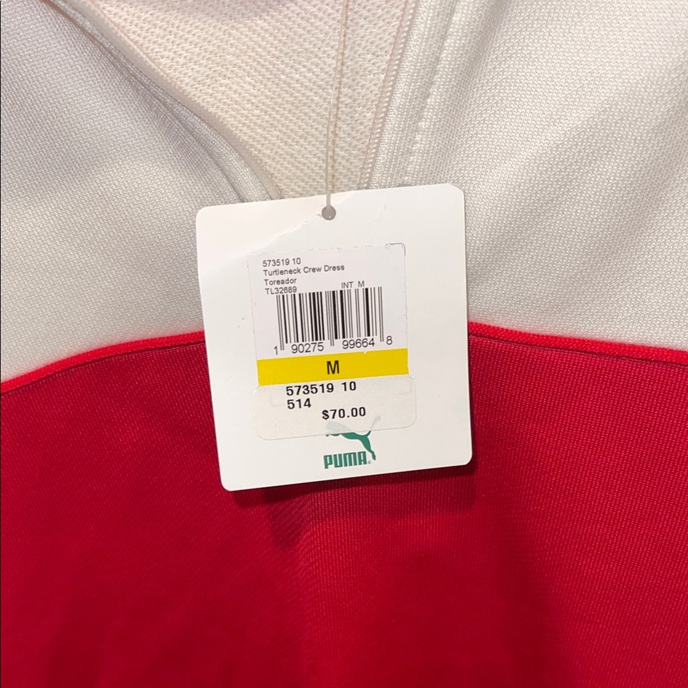 Puma Women's Red and White Half-Zip Sweatshirt Dress - Picture 2 of 7